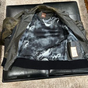 Hugo Boss leather jacket men